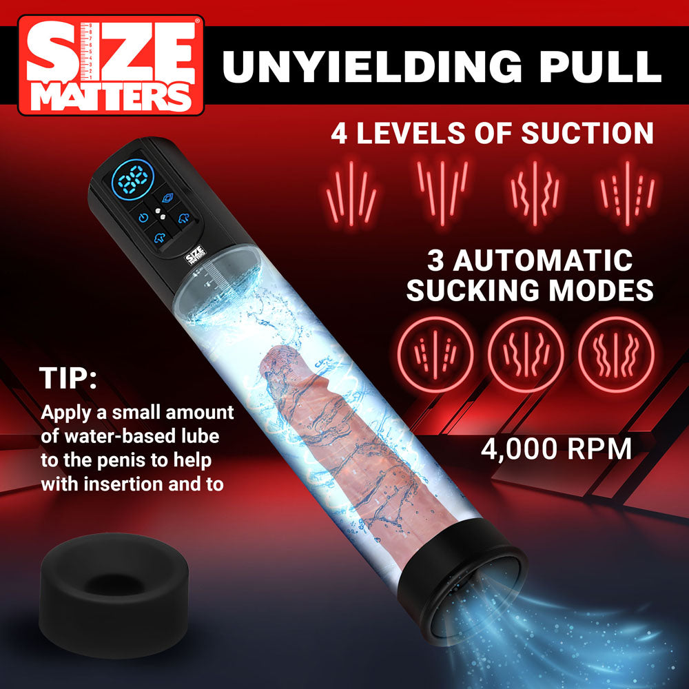 Size Matters Sucking Penis Pump - Clear USB Rechargeable Penis Pump-AH406