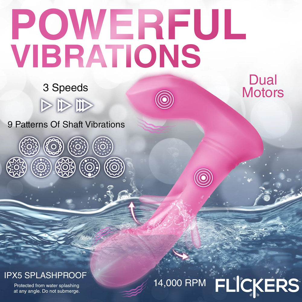 Inmi Flickers G-Flick Flicking G-Spot Vibrator - Pink 15 cm USB Rechargeable Flicking Vibrator with Remote-AH447