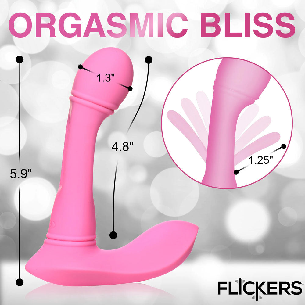 Inmi Flickers G-Flick Flicking G-Spot Vibrator - Pink 15 cm USB Rechargeable Flicking Vibrator with Remote-AH447