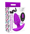 BANG! 10X Rotating & Vibrating Silicone Butt Plug w/ Remote - Purple-AH489-Purple