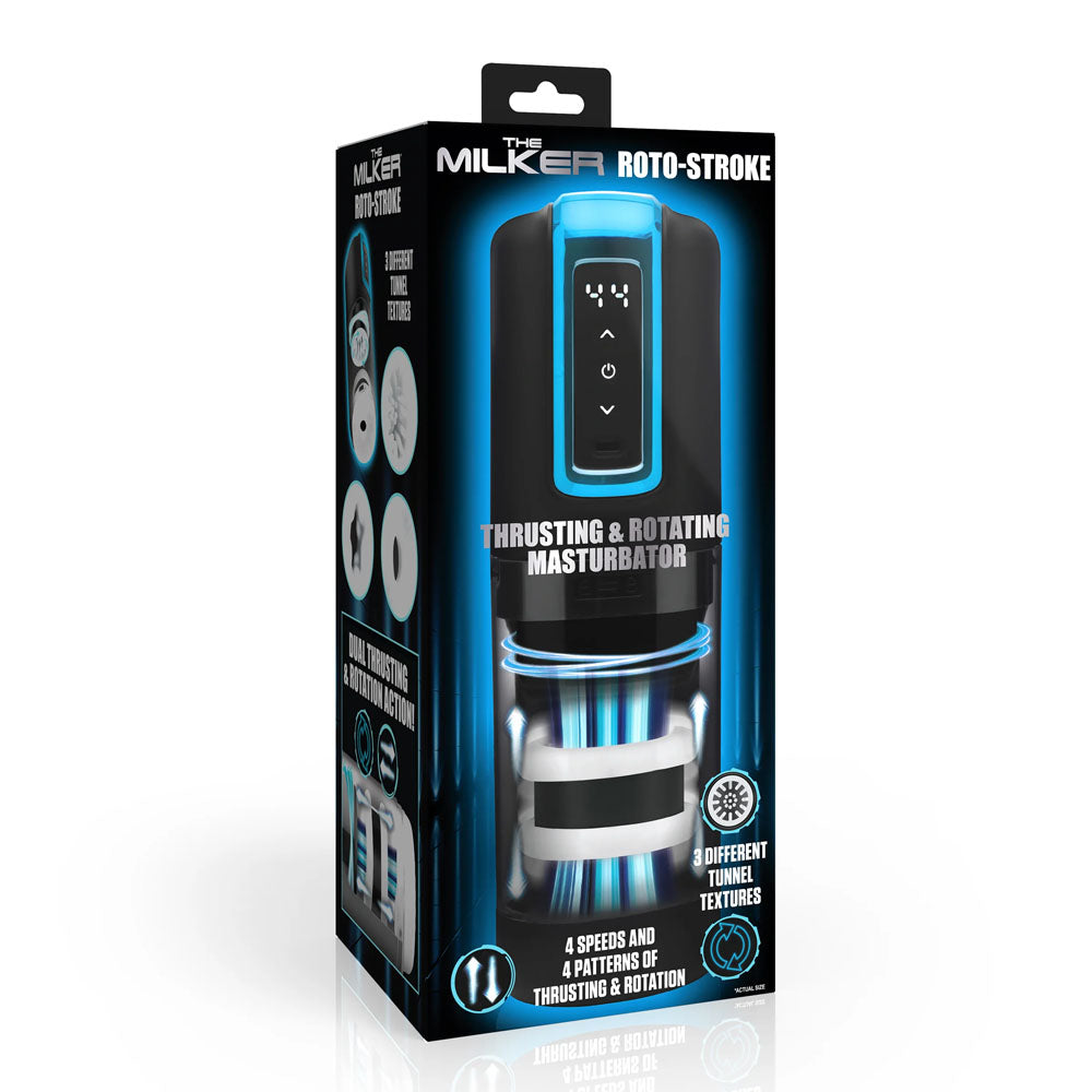 LoveBotz The Milker Roto-Stroke - USB Rechargeable Thrusting & Rotating Male Masturbator-AH533