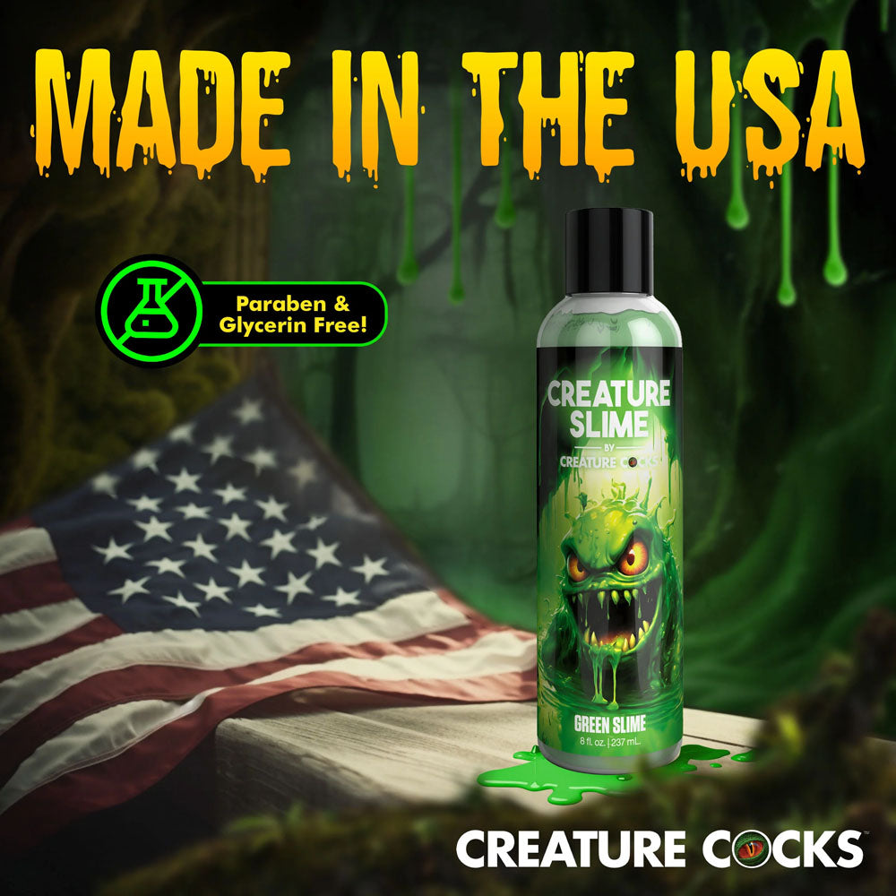 Creature Slime by Creature Cocks - Green Slime - Green Water Based Lubricant - 237 ml Bottle-AH586-8OZ