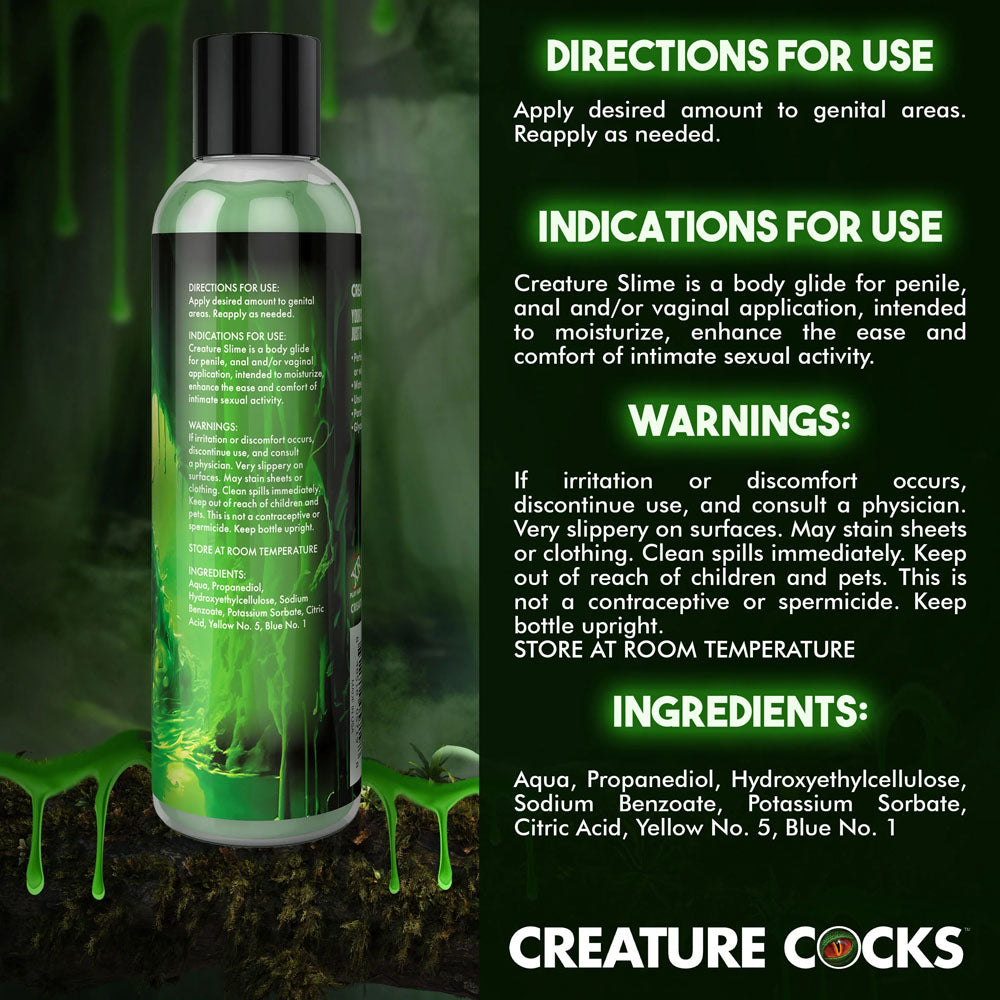 Creature Slime by Creature Cocks - Green Slime - Green Water Based Lubricant - 237 ml Bottle-AH586-8OZ