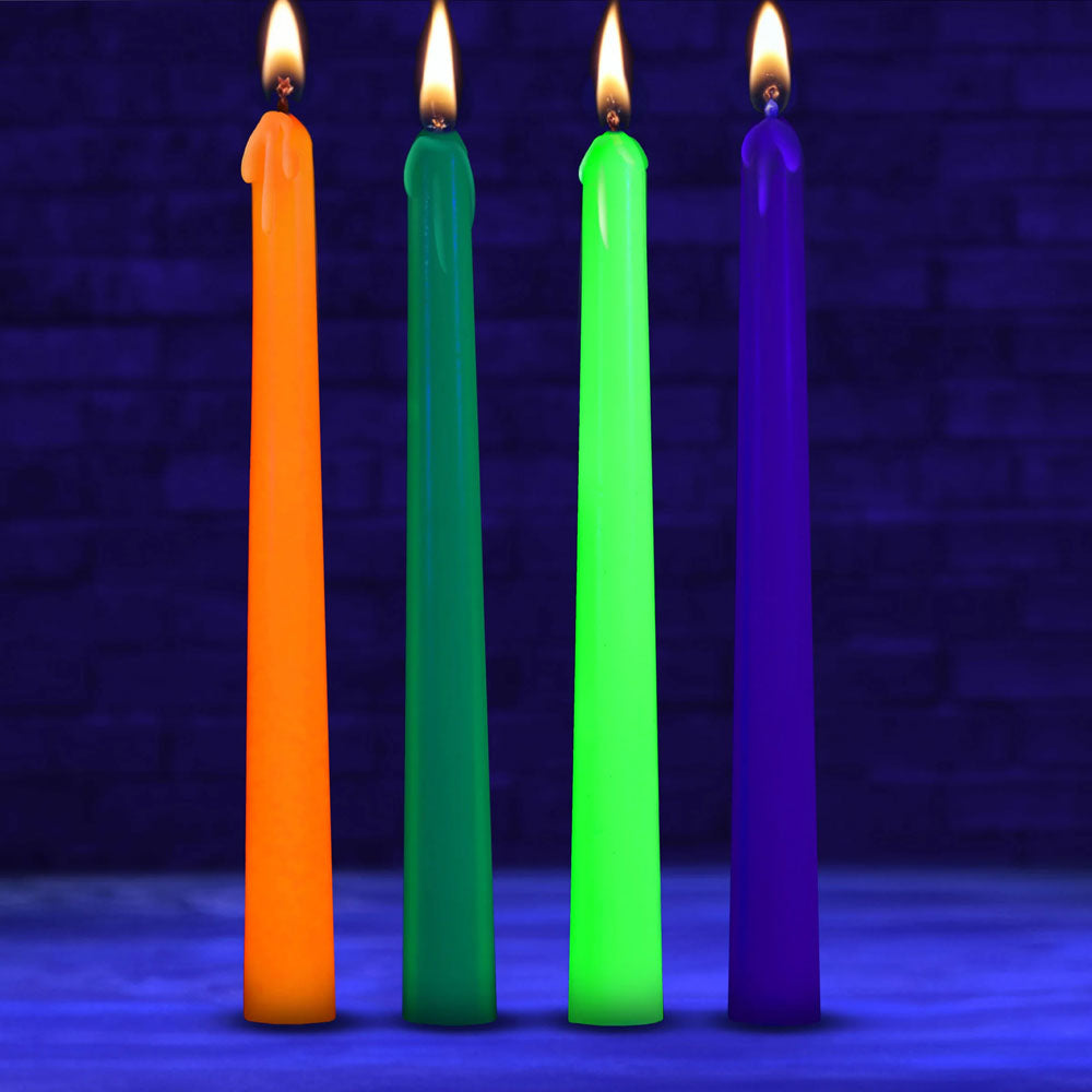 Master Series Glow Wax - UV Blacklight Reactive Drip Candles - Set of 4-AH678