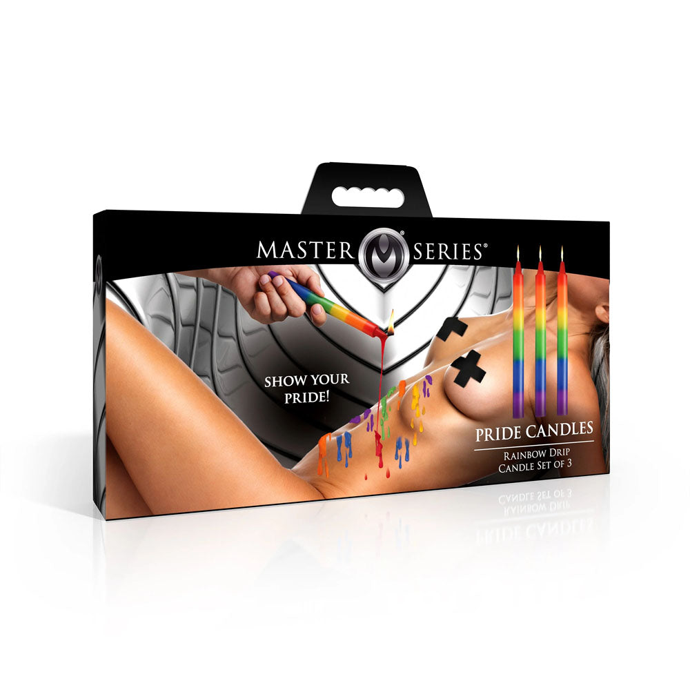 Master Series Pride Candles - Rainbow Drip Candles - Set of 3-AH696