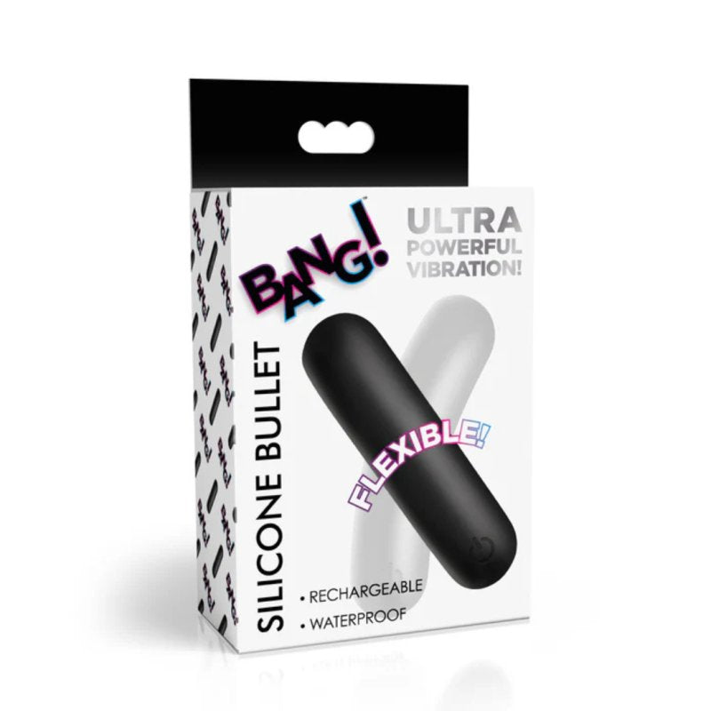 BANG! Flexible Silicone Bullet - Black-AH717-Black
