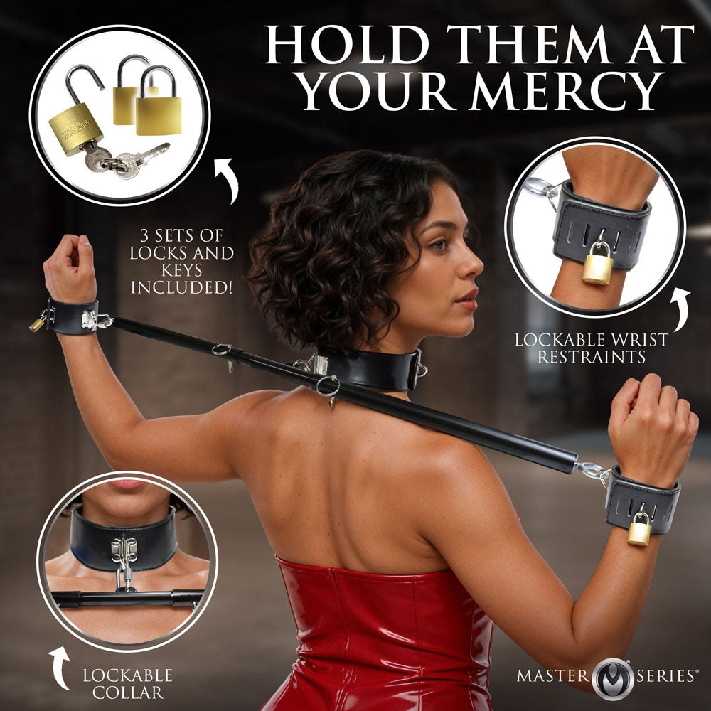 Master Series Dominion Bar - Black Adjustable Spreader Bar with Collar - AH900