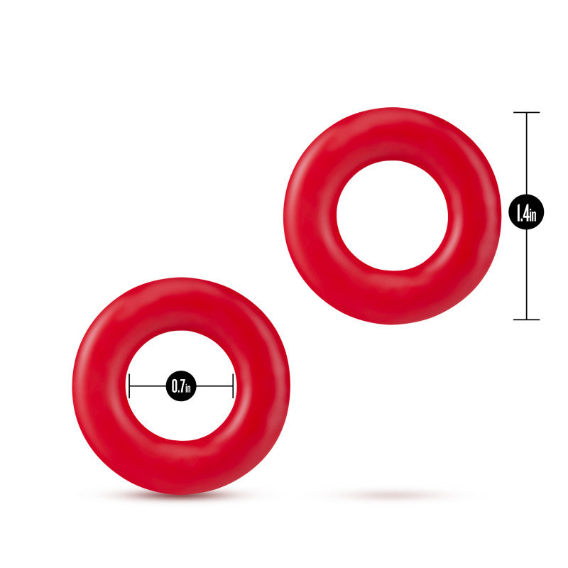 Stay Hard Donut Rings - Red Cock Rings - Set of 2-BL-00898