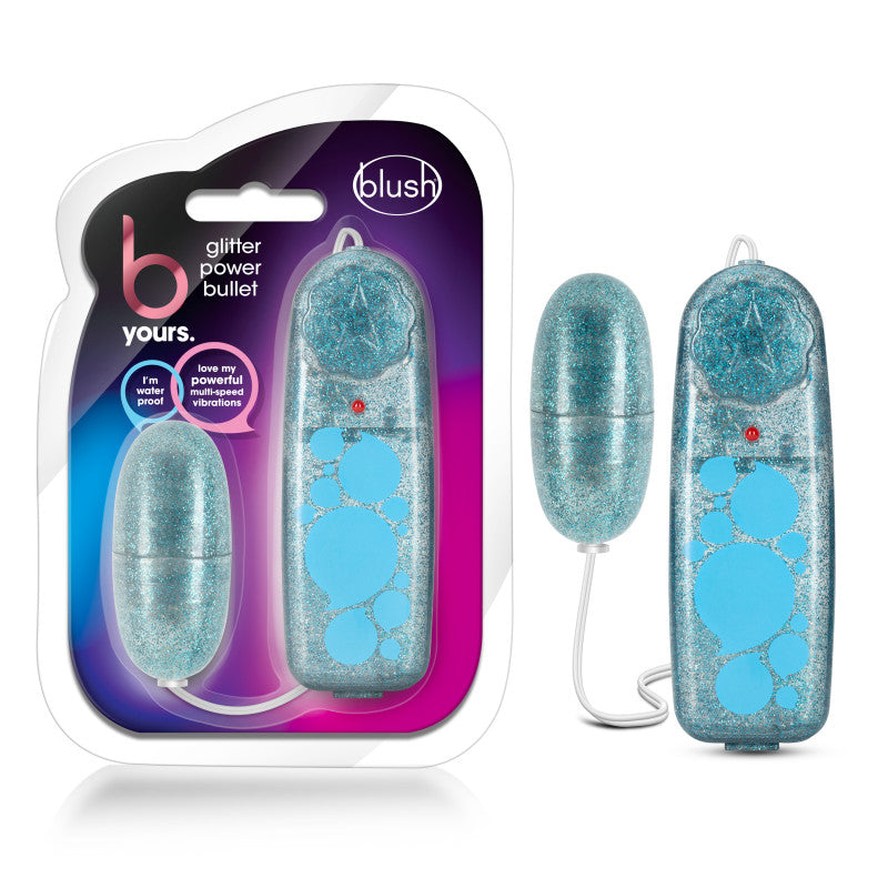 B Yours Glitter Power Bullet - Blue - Glitter Blue 5.5 cm Bullet-BL-05532