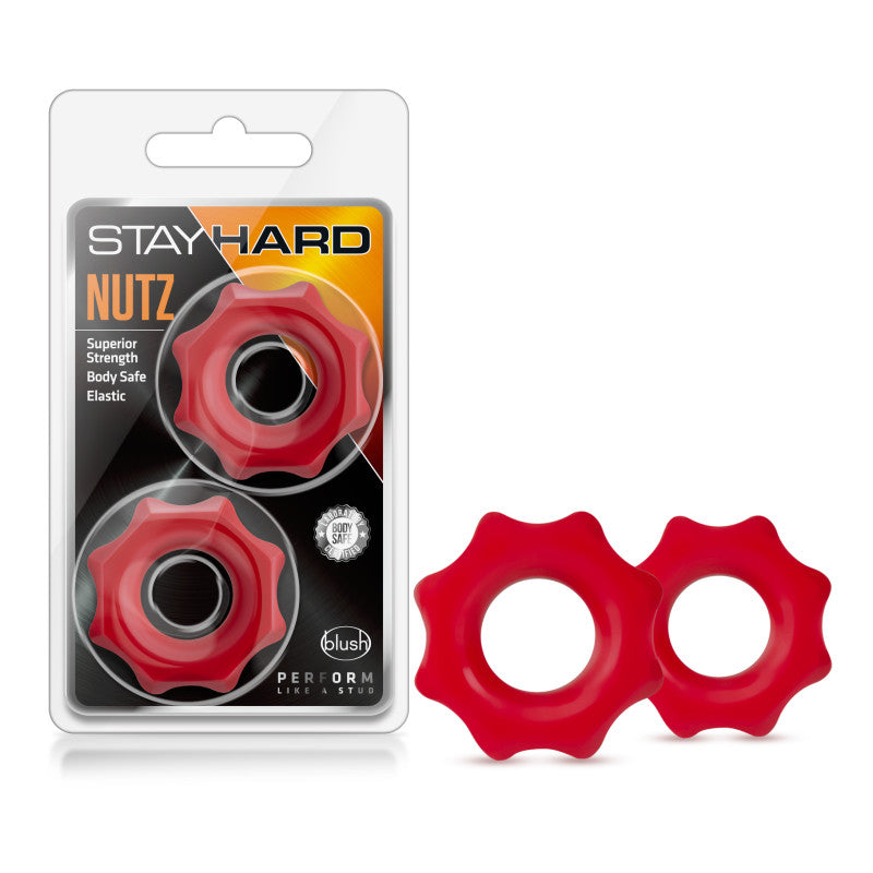 Stay Hard Nutz - Red Cock Rings - Set of 2-BL-09998