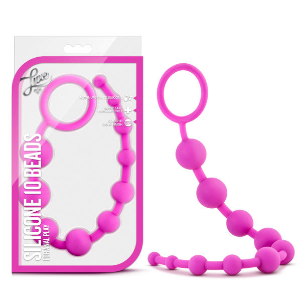 Luxe - Silicone 10 Beads - Pink 31.75 cm (12.5) Anal Beads-BL-11000