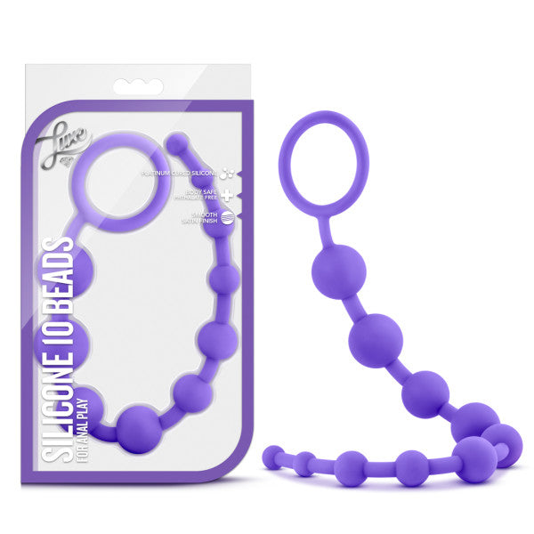 Luxe - Silicone 10 Beads - Purple 31.75 cm (12.5) Anal Beads-BL-11001