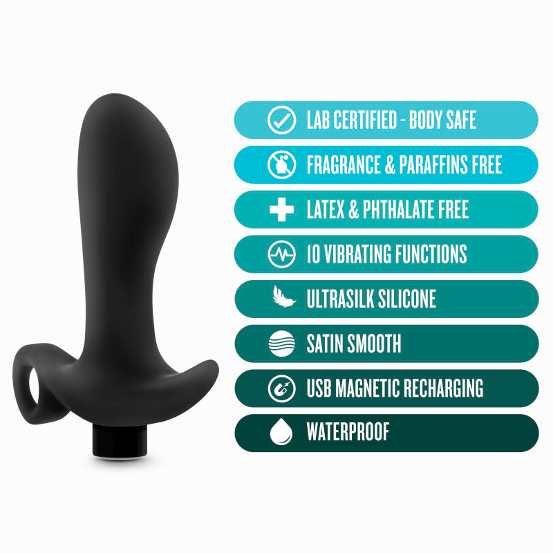 Anal Adventures Platinum Vibrating Prostate Massager 01 - Black 10.8 cm USB Rechargeable Prostate Massager-BL-11615