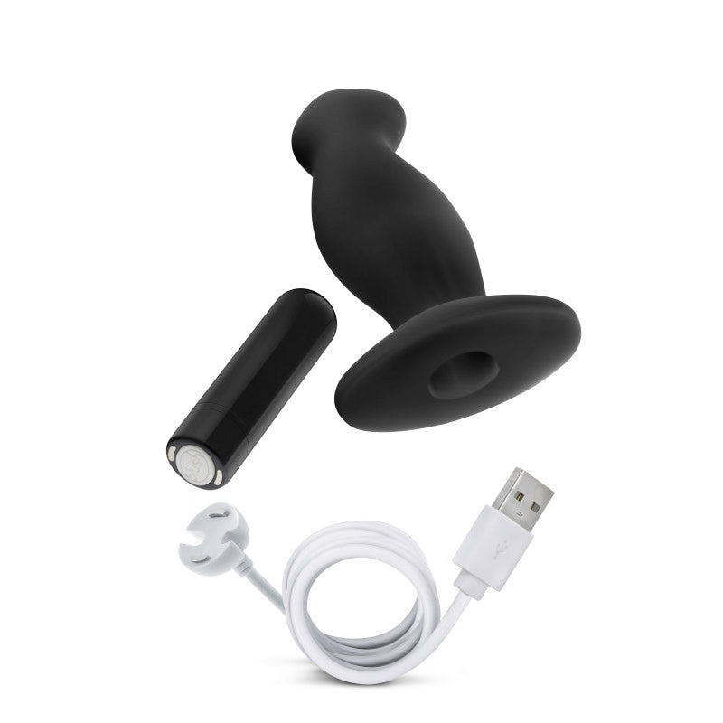 Anal Adventures Platinum Vibrating Prostate Massager 02 - Black 10.8 cm USB Rechargeable Prostate Massager-BL-11625