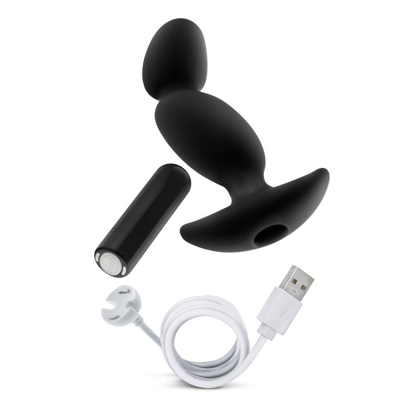 Anal Adventures Platinum Vibrating Prostate Massager 04 - Black 16.5 cm USB Rechargeable Prostate Massager-BL-11645