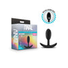 Anal Adventures Platinum Vibra Slim Plug - Black 8.9 cm Small Butt Plug with Internal Ball-BL-11845