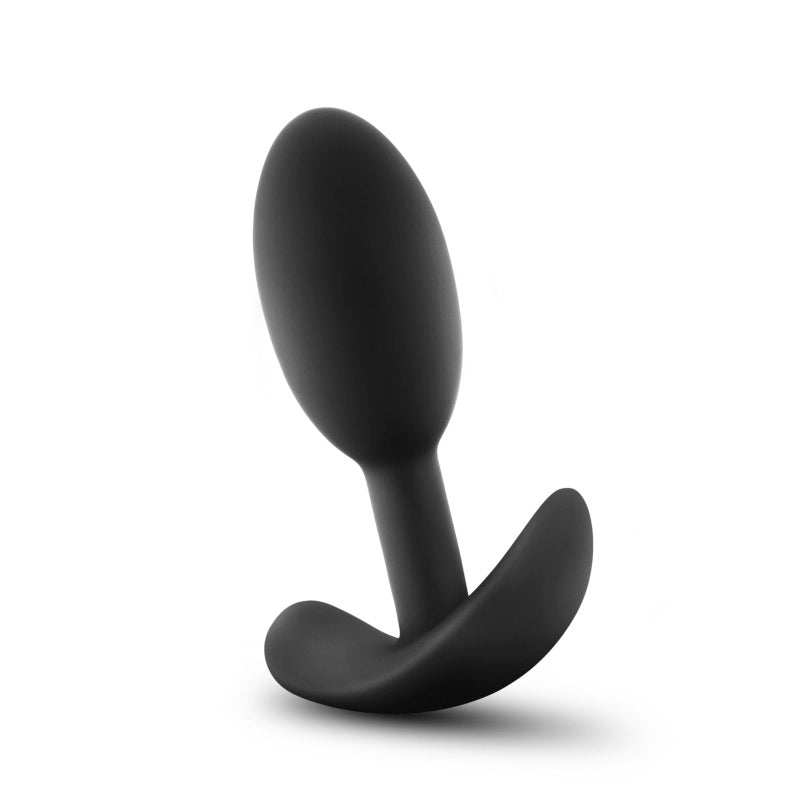 Anal Adventures Platinum Vibra Slim Plug - Black 8.9 cm Small Butt Plug with Internal Ball-BL-11845