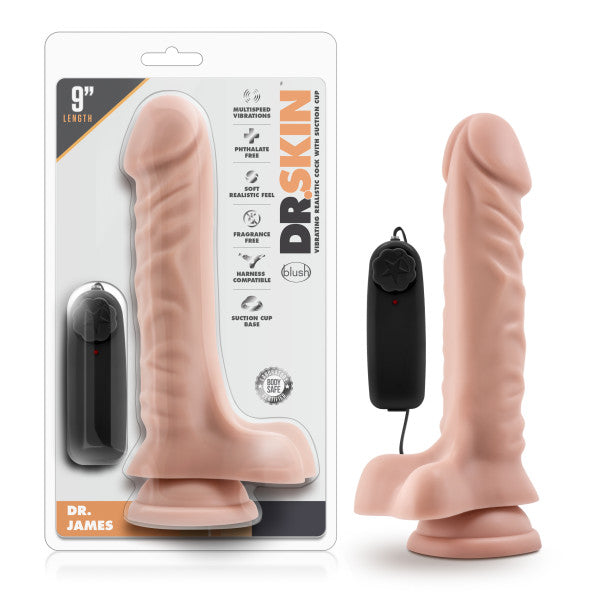 Dr. Skin Dr. James - Flesh 22.9 cm (9) Vibrating Dong
