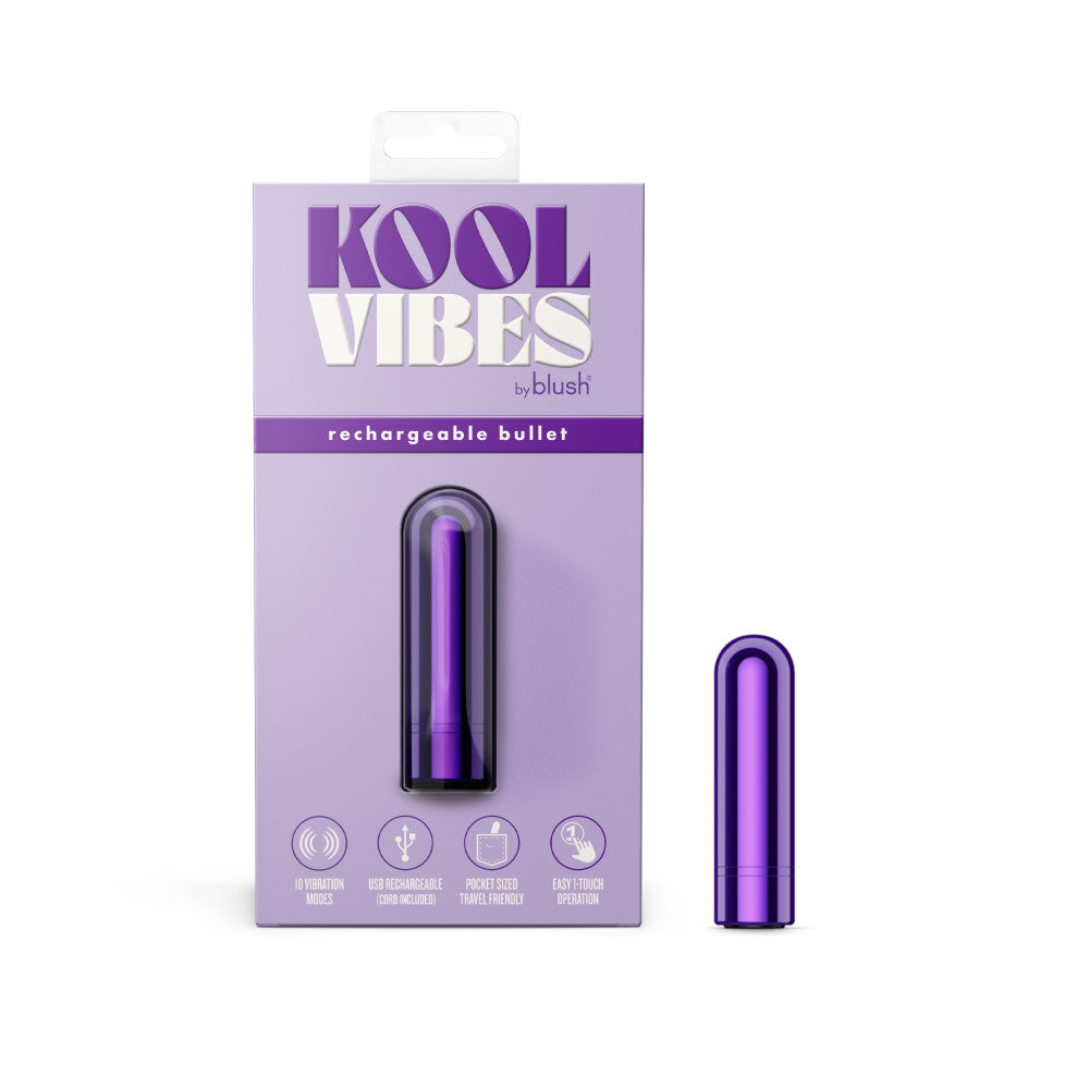 Kool Vibes - Rechargeable Mini Bullet - Grape - Purple 6.4 cm USB Rechargeable Bullet-BL-14301