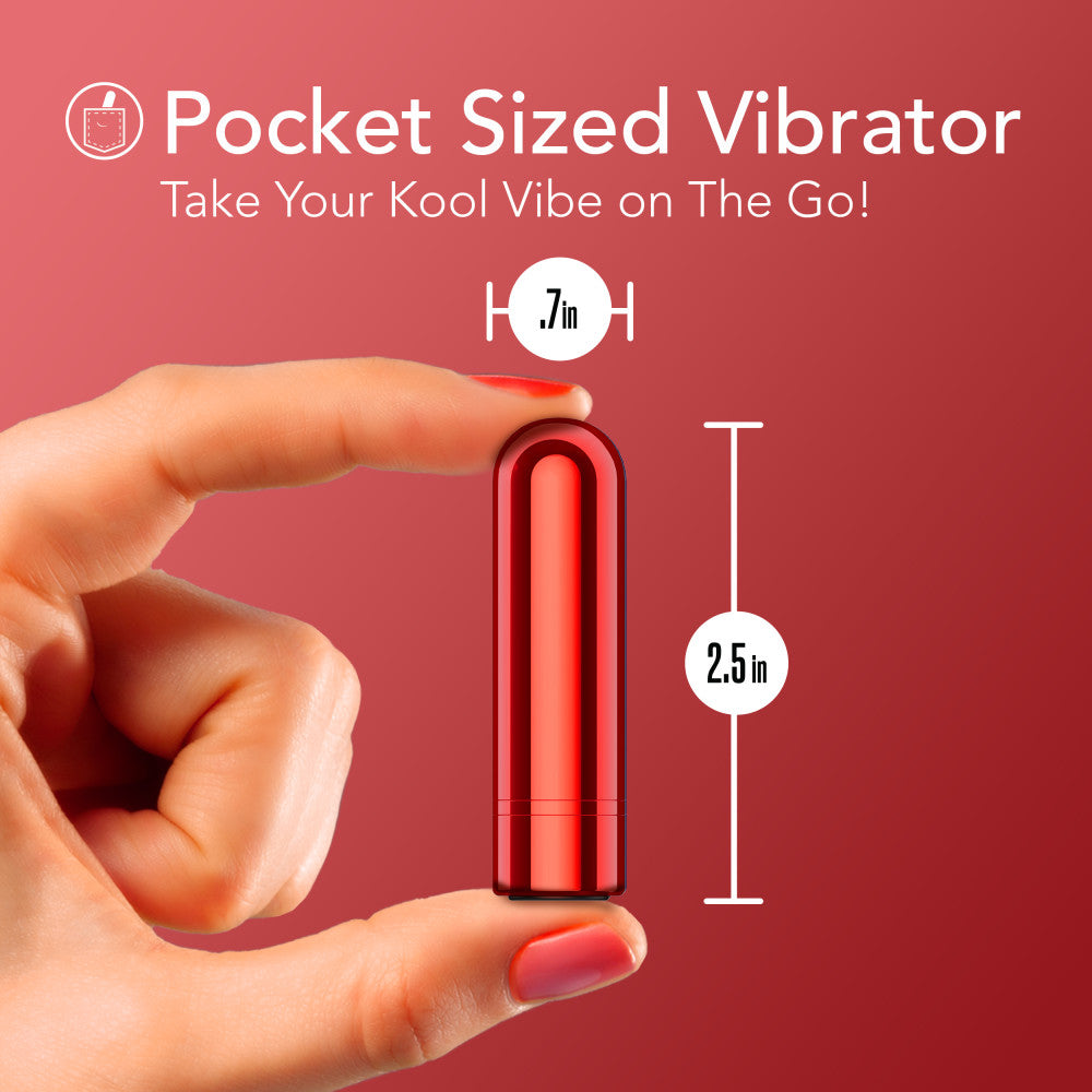 Kool Vibes - Rechargeable Mini Bullet - Cherry - Red 6.4 cm USB Rechargeable Bullet-BL-14308