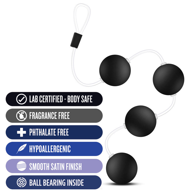 Anal Adventures Pleasure Balls - Black - Black 38 cm Anal Balls-BL-23765