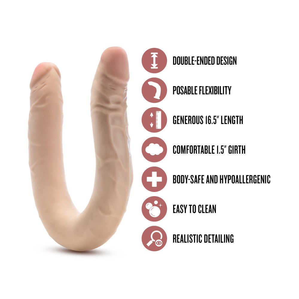 Dr. Skin Plus 16.5 Posable Double Dong - Flesh 42 cm Double Dong-BL-32093