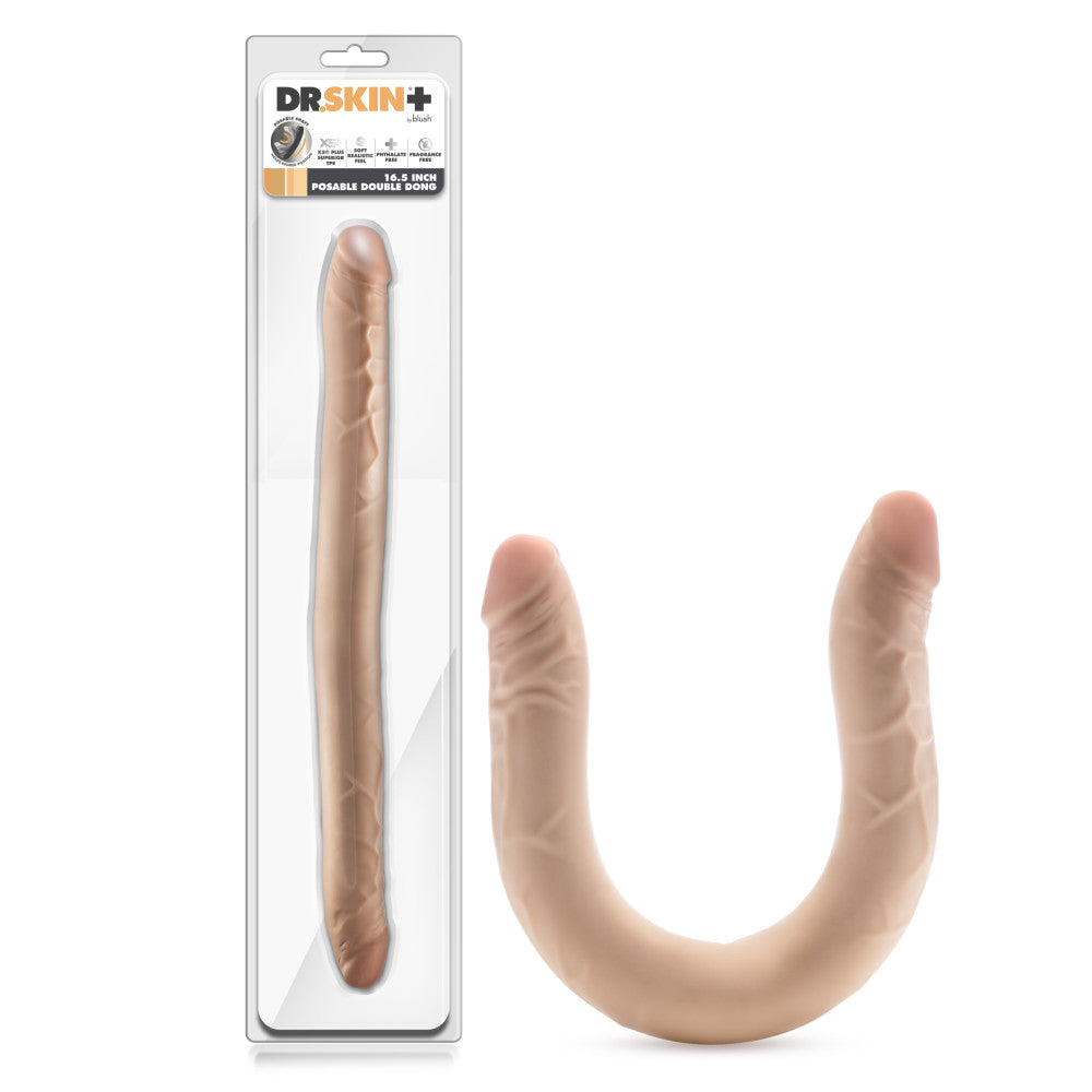 Dr. Skin Plus 16.5 Posable Double Dong - Flesh 42 cm Double Dong-BL-32093