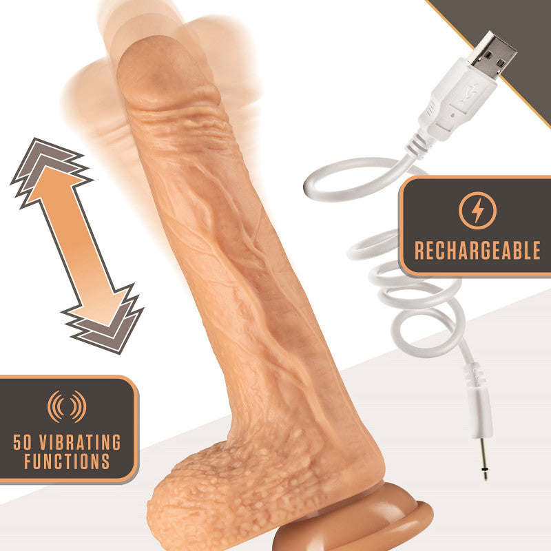 Dr. Skin Silicone Dr. Grey - Flesh - Flesh 19.7 cm (7.75) USB Rechargeable Thrusting Dong-BL-32503