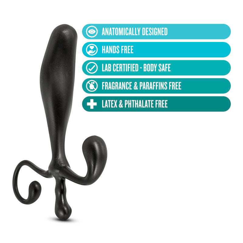 Anal Adventures Prostate Stimulator - Black 12.7 cm Prostate Massager-BL-40085