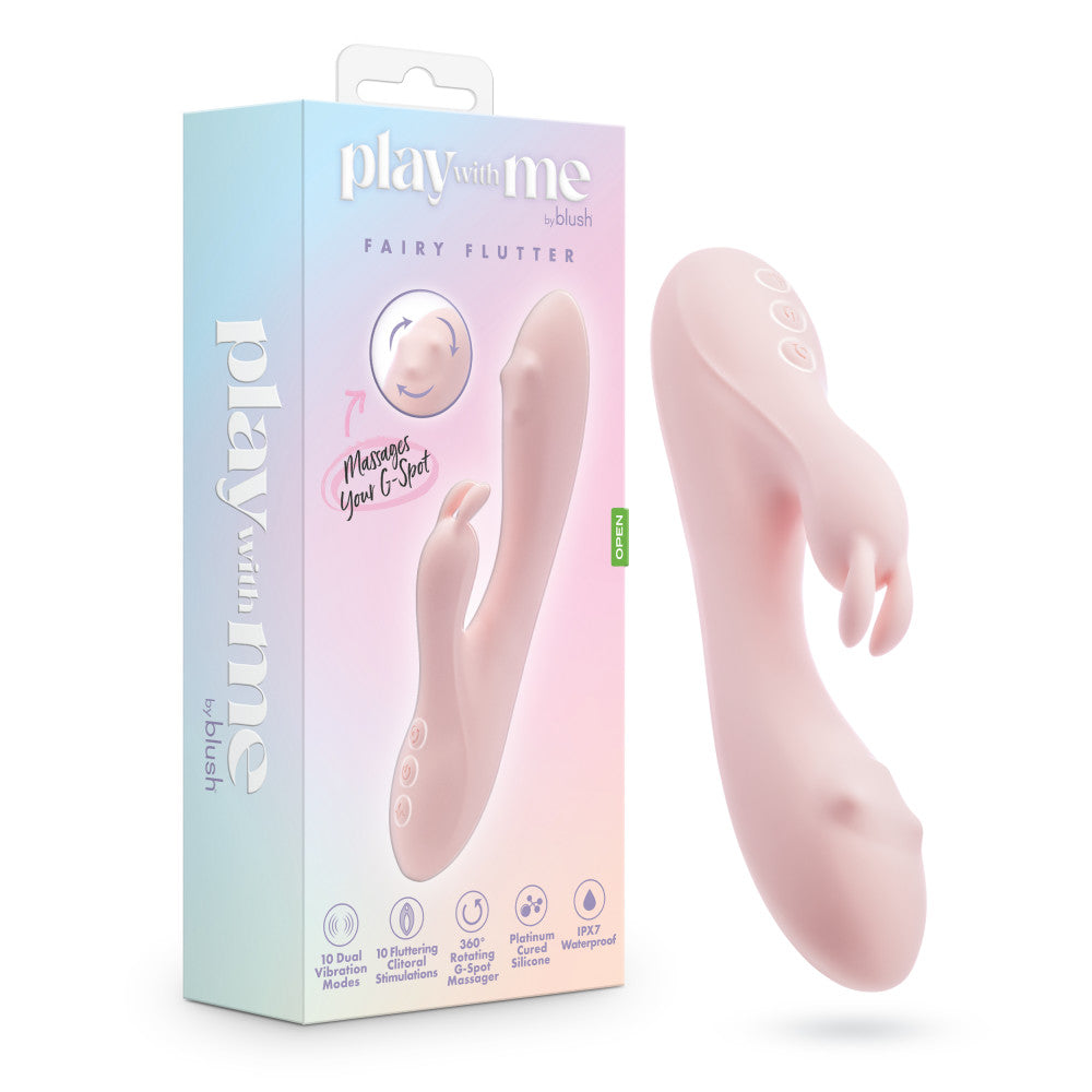 Play With Me - Fairy Flutter - Pink 19.7 cm USB Rechargeable Rabbit Vibrator-BL-44600