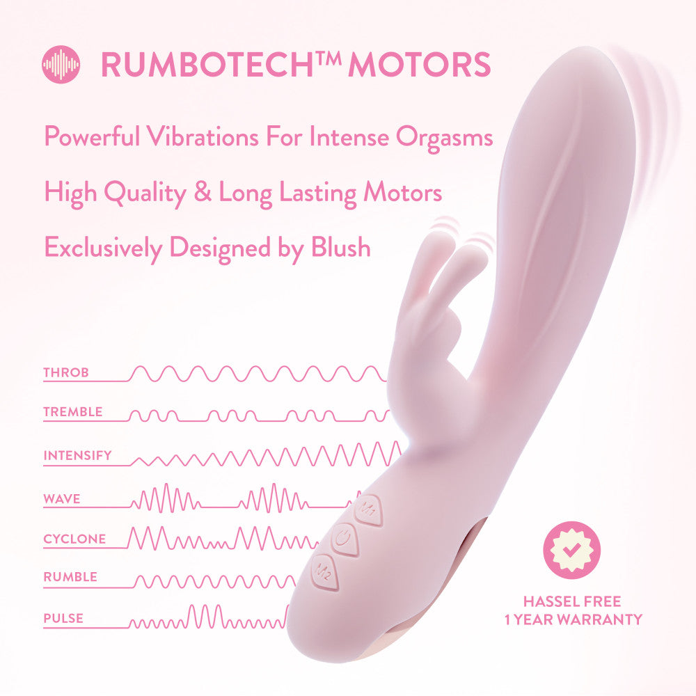 Blush - Morgan - Pink 19.7 cm USB Rechargeable Rabbit Vibrator-BL-47600