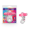 Play With Me Delight Vibrating C-Ring - Clear/Pink Vibrating Cock Ring-BL-74300