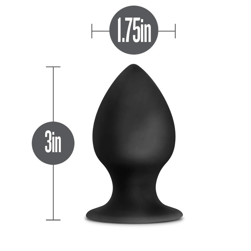 Anal Adventures Platinum Anal Stout Plug - Medium - Black 7.6 cm Medium Butt Plug-BL-81105