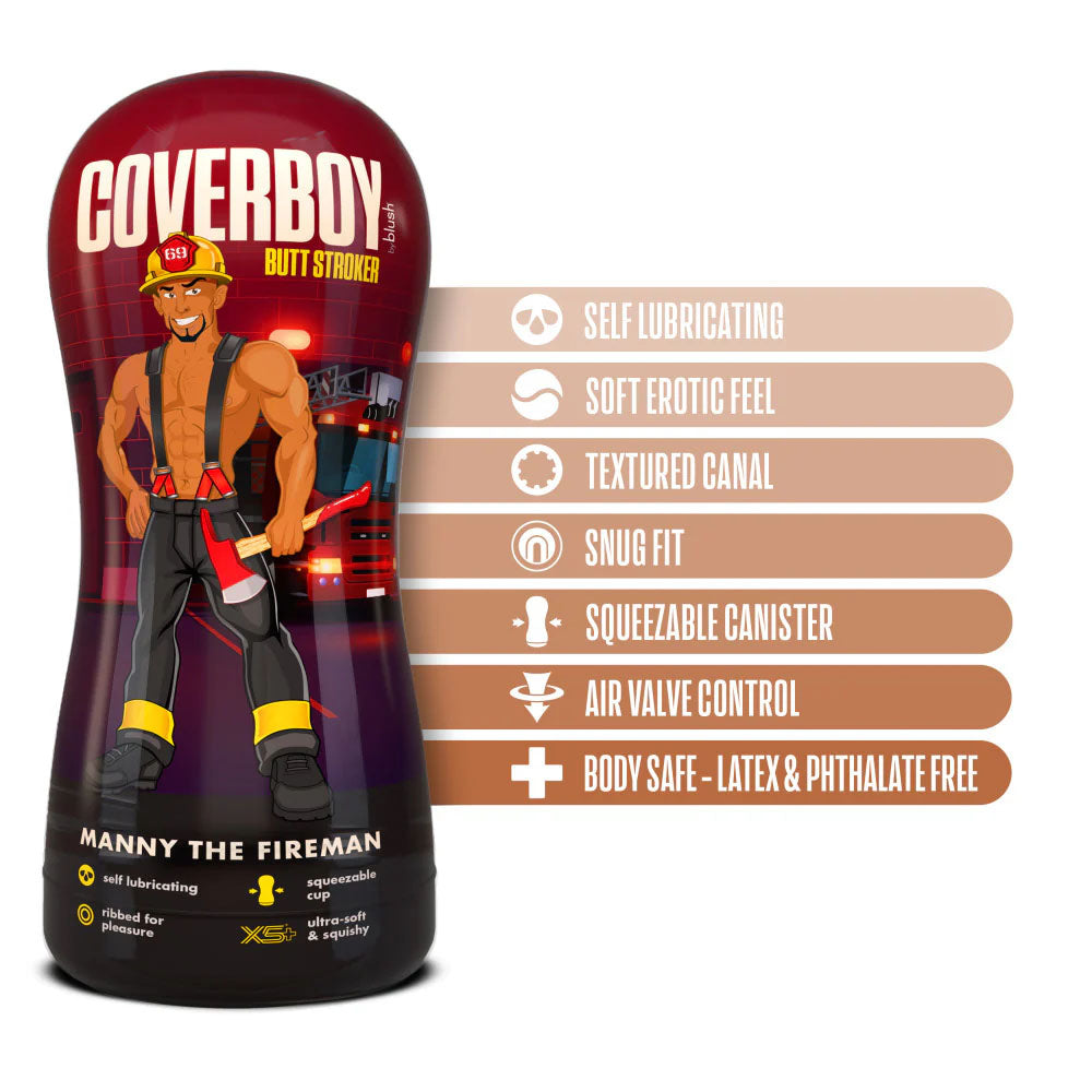 Coverboy Manny The Fireman - Tan Male Ass Stroker-BL-84057