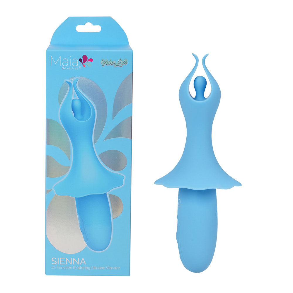 Maia SIENNA - Blue - Blue 15.2 cm USB Rechargeable Fluttering Bullet-BO-25-01-BLUE