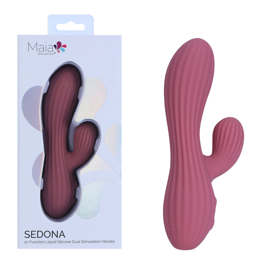 Maia SEDONA - Purple 15.2 cm USB Rechargeable Dual Vibrator - BO-26-09