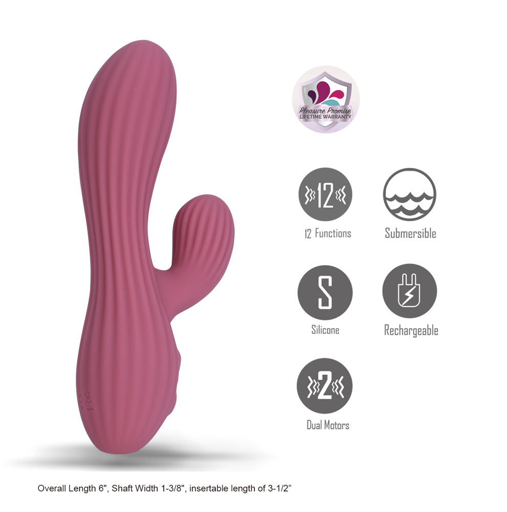 Maia SEDONA - Purple 15.2 cm USB Rechargeable Dual Vibrator - BO-26-09