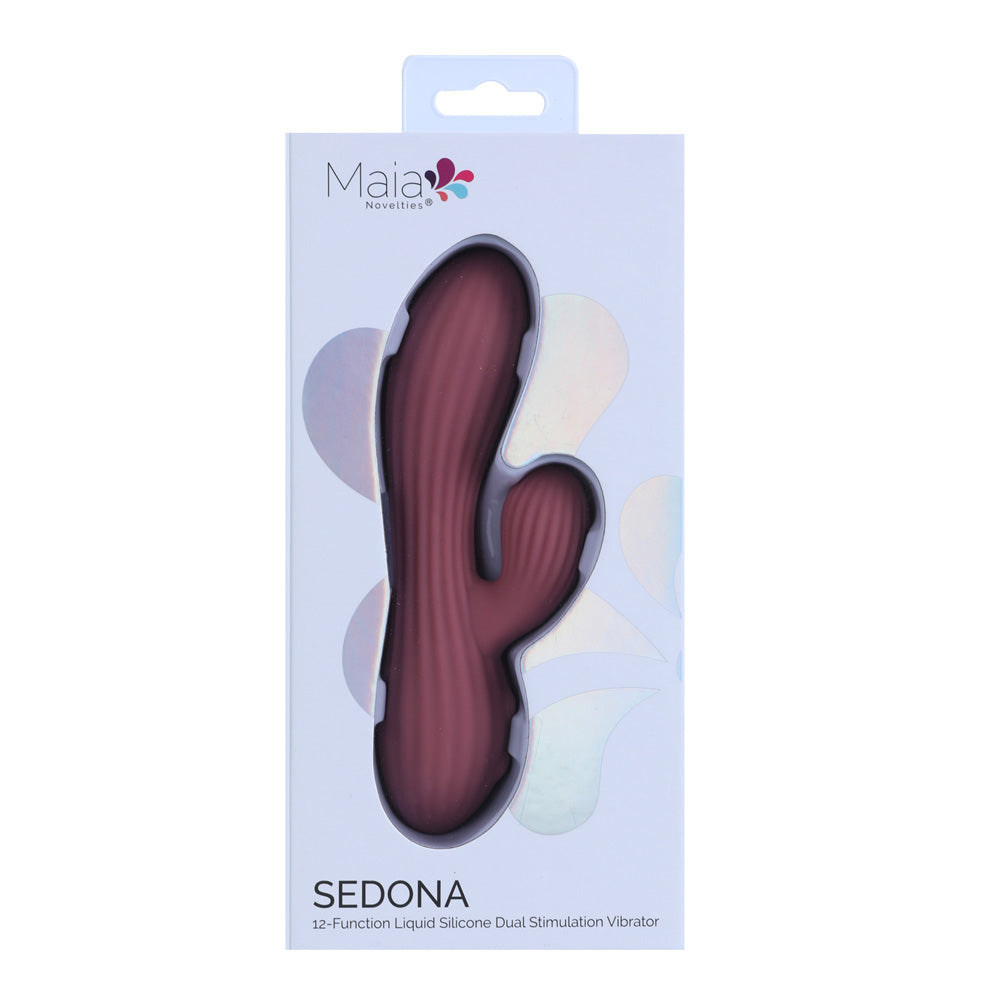 Maia SEDONA - Purple 15.2 cm USB Rechargeable Dual Vibrator - BO-26-09