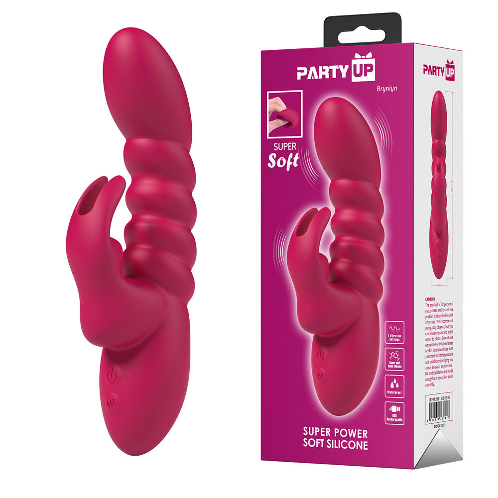 Party Up BRYNLYN - Pink - Pink 18.2 cm USB Rechargeable Rabbit Vibrator-BP-W00001