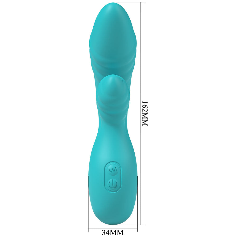 Party Up DALIDA - Teal - Teal 16.2 cm USB Rechargeable Rabbit Vibrator-BP-W00002-1