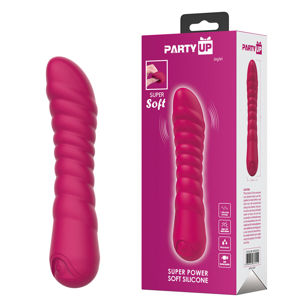 Party Up JAYLEI - Pink - Pink 14.6 cm USB Rechargeable Vibrator-BP-W00005