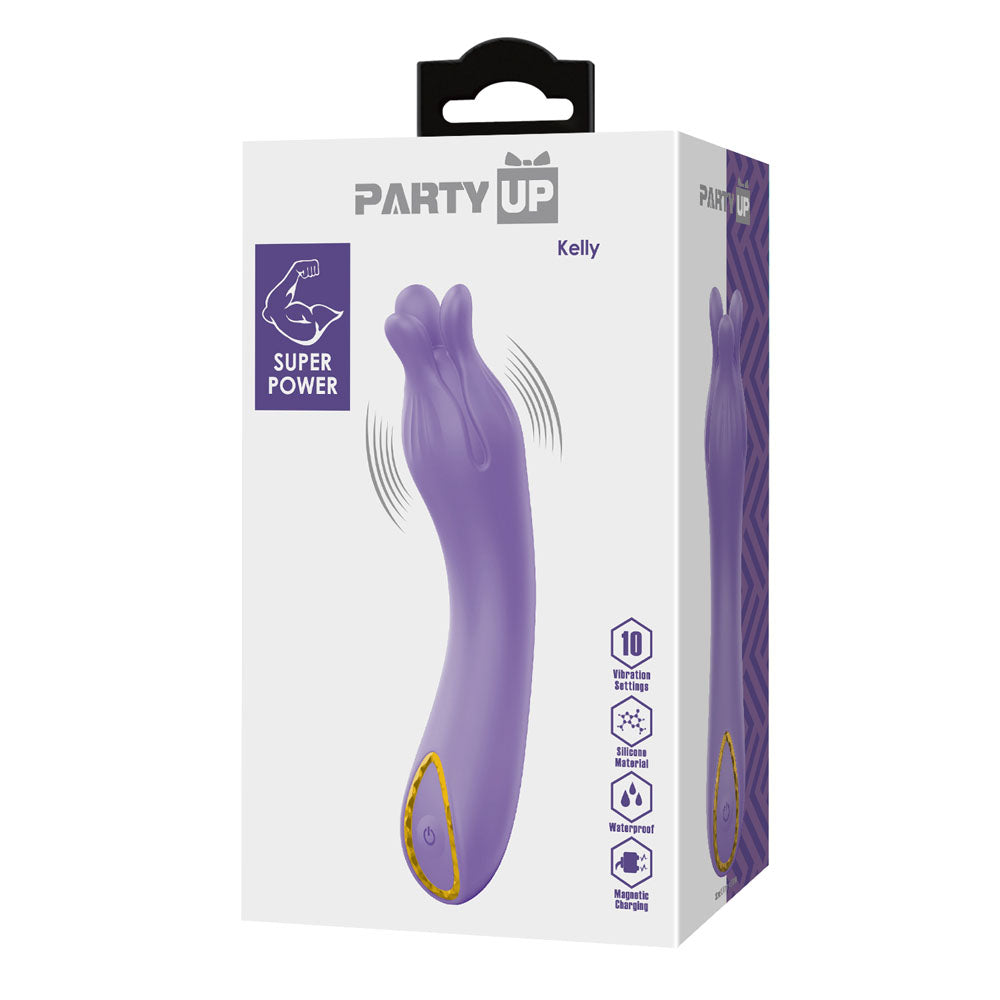 Party Up KELLY - Purple - Purple 13.7 cm USB Rechargeable Vibrator-BP-W00008
