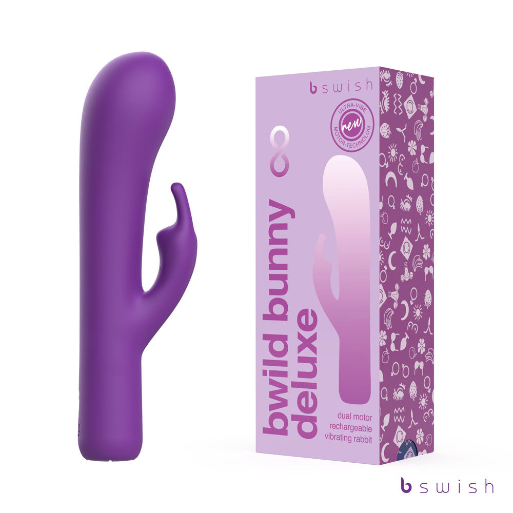 Bwild Bunny Infinite Deluxe - Purple - Purple 19.3 cm USB Rechargeable Rabbit Vibrator-BSBBI0518