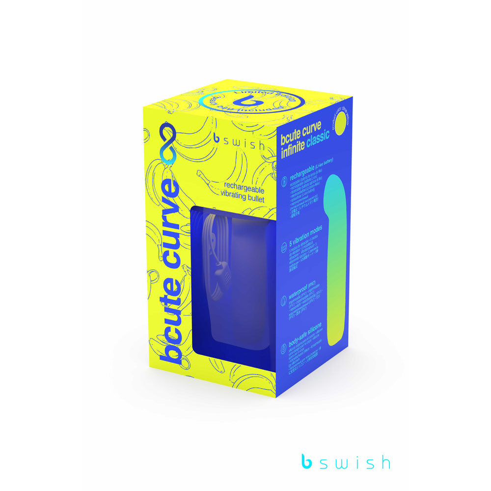 Bcute Curve Infinite Classic Limited Edition - Citrus Yellow - Yellow 10 cm USB Rechargeable Vibrator with Limited Edition Storage Case-BSBCI0389