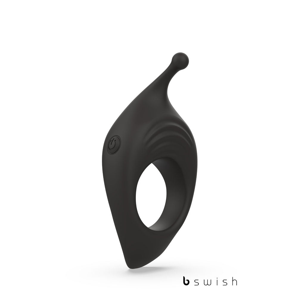 BCharmed Rhythm Infinite Deluxe - Black - Black USB Rechargeable Vibrating Cock Ring-BSBRI0501