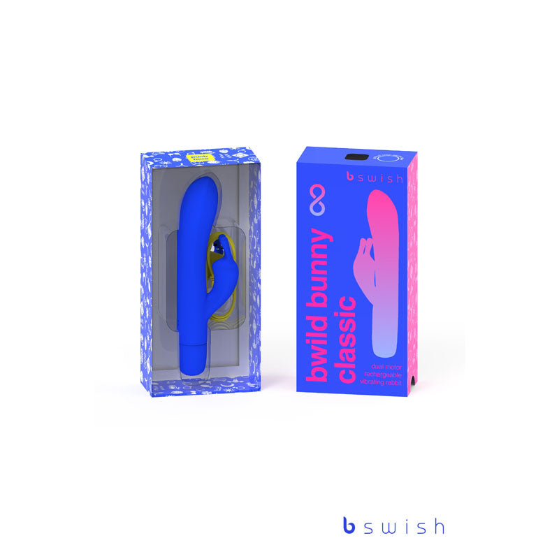 Bwild Classic Bunny Infinite - Pacific Blue - Pacific Blue 15.2 cm USB Rechargeable Rabbit Vibrator-BSCWI0334