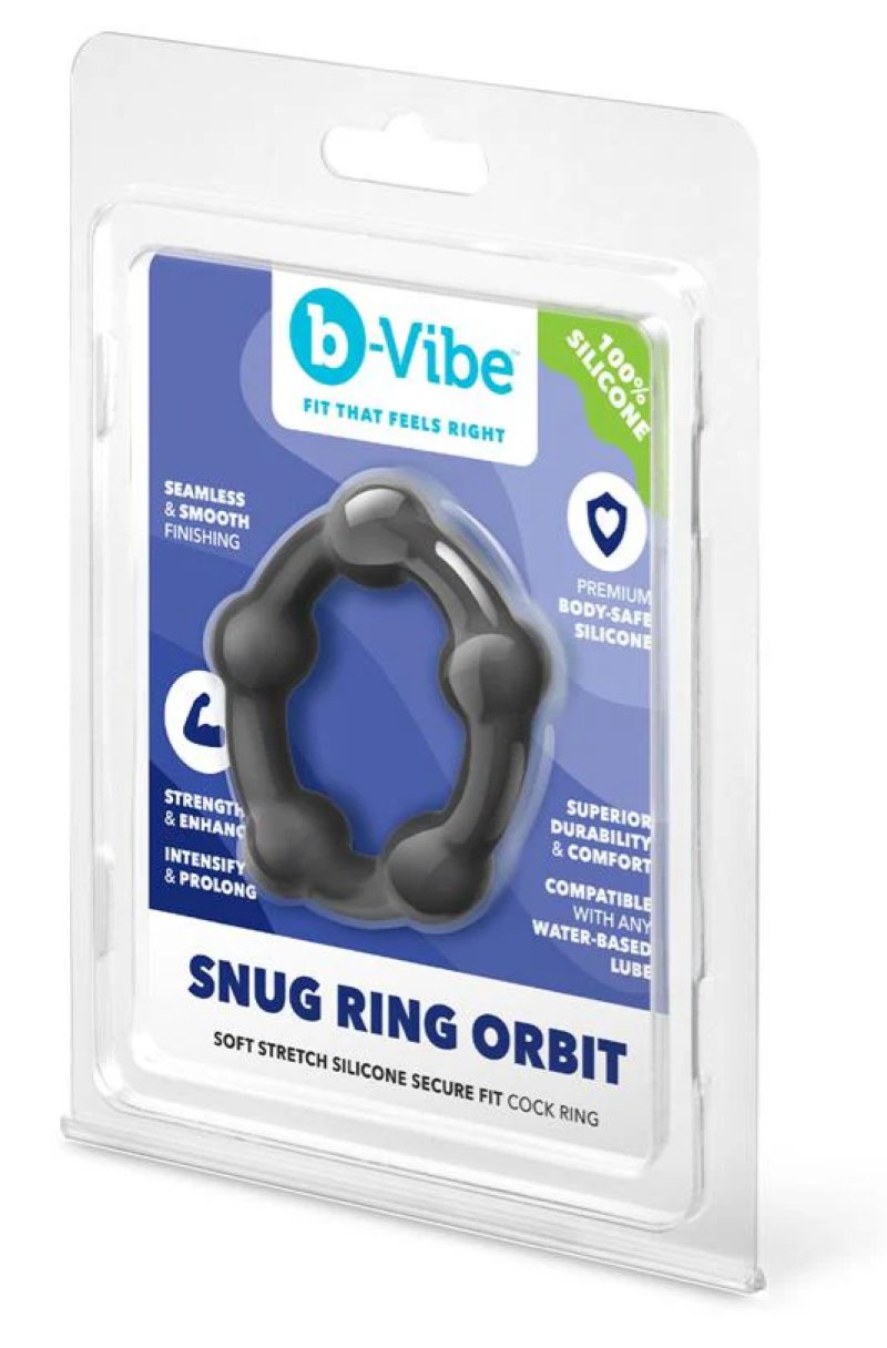 b-Vibe Snug Ring Orbit - Nubby Snug Fit Silicone Cock Ring-BV-129