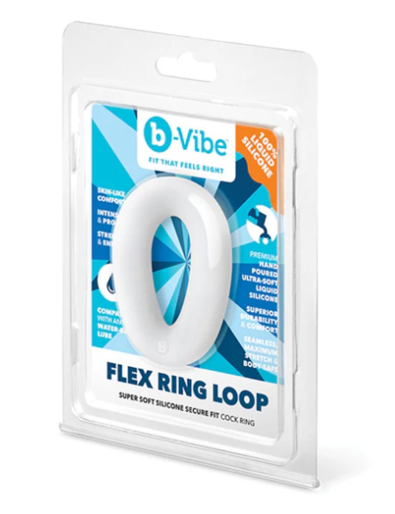 b-Vibe Flex Ring Loop - Silicone Cock Ring - Clear-BV-138