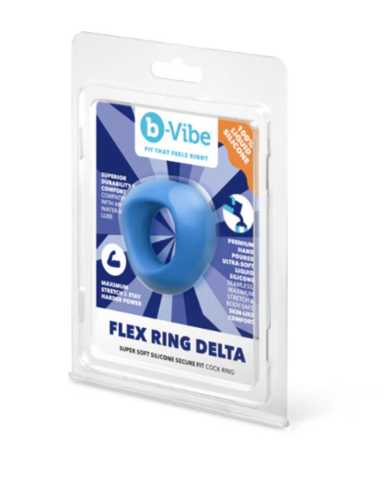 b-Vibe Flex Ring Delta - Silicone Cock Ring - Blue-BV-139