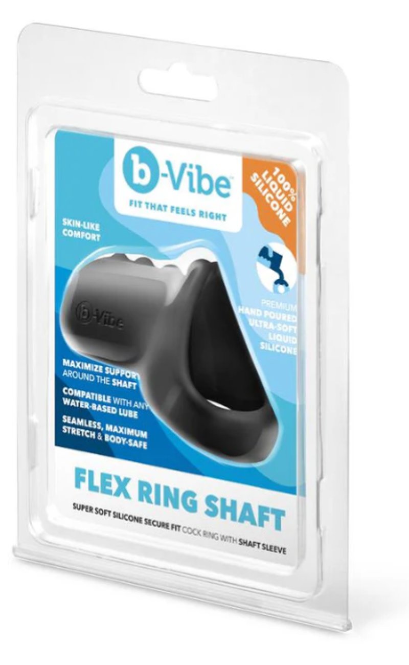 b-Vibe Flex Ring Shaft - Silicone Cock Ring & Ball Stretcher-BV-166